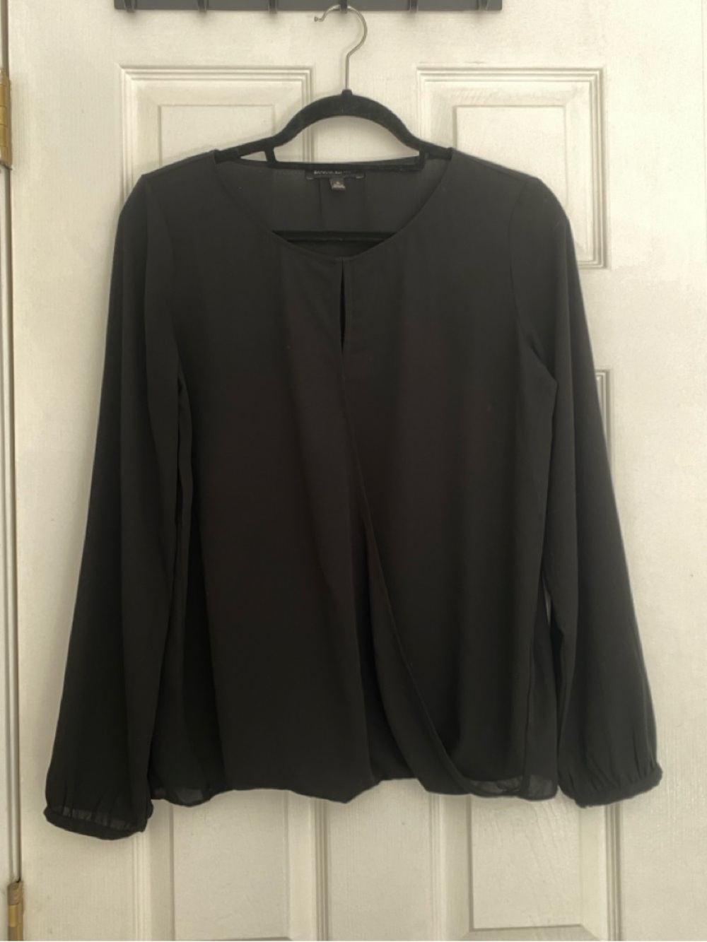 Banana Republic Wrap Front Blouse Small Black